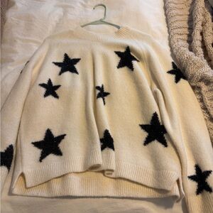 All Saints Cream Sweater with Black Stars